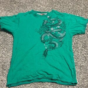 UNIONBAY Green Japanese Dragon Graphic Tee